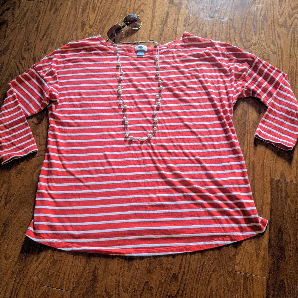 3/4 Sleeve Boat Neck Tee